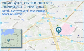 DZIAŁ RADIOTERAPII STACJONARNEJ - DOLNOŚLĄSKIE CENTRUM ONKOLOGII, PULMONOLOGII I HEMATOLOGII - PL. LUDWIKA HIRSZFELDA 12,  WROCŁAW-KRZYKI