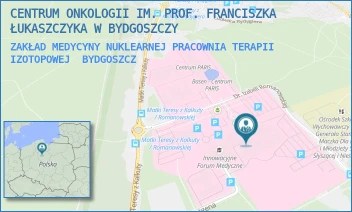 ZAKŁAD MEDYCYNY NUKLEARNEJ PRACOWNIA TERAPII IZOTOPOWEJ - CENTRUM ONKOLOGII IM. PROF. FRANCISZKA ŁUKASZCZYKA W BYDGOSZCZY - DR. I.ROMANOWSKIEJ 2,  BYDGOSZCZ