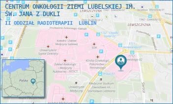 II ODDZIAŁ RADIOTERAPII - CENTRUM ONKOLOGII ZIEMI LUBELSKIEJ IM. ŚW. JANA Z DUKLI - DRA KAZIMIERZA JACZEWSKIEGO 7,  LUBLIN