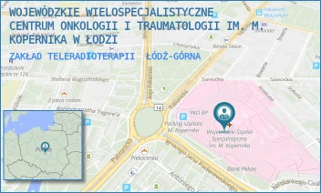 ZAKŁAD TELERADIOTERAPII - WOJEWÓDZKIE WIELOSPECJALISTYCZNE CENTRUM ONKOLOGII I TRAUMATOLOGII IM. M. KOPERNIKA W ŁODZI - UL. PABIANICKA 62,  ŁÓDŹ-GÓRNA