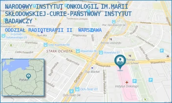 ODDZIAŁ RADIOTERAPII II - NARODOWY INSTYTUT ONKOLOGII IM.MARII SKŁODOWSKIEJ-CURIE-PAŃSTWOWY INSTYTUT BADAWCZY - WAWELSKA 15,  WARSZAWA