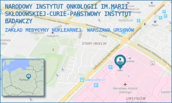 ZAKŁAD MEDYCYNY NUKLEARNEJ - NARODOWY INSTYTUT ONKOLOGII IM.MARII SKŁODOWSKIEJ-CURIE-PAŃSTWOWY INSTYTUT BADAWCZY - ROENTGENA 5,  WARSZAWA URSYNÓW