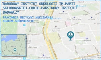 PRACOWNIA MEDYCYNY NUKLEARNEJ - NARODOWY INSTYTUT ONKOLOGII IM.MARII SKŁODOWSKIEJ-CURIE-PAŃSTWOWY INSTYTUT BADAWCZY - UL. GARNCARSKA 11,  KRAKÓW-ŚRÓDMIEŚCIE