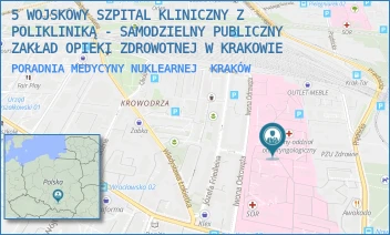PORADNIA MEDYCYNY NUKLEARNEJ - 5 WOJSKOWY SZPITAL KLINICZNY Z POLIKLINIKĄ - SAMODZIELNY PUBLICZNY ZAKŁAD OPIEKI ZDROWOTNEJ W KRAKOWIE - UL. WROCŁAWSKA 1-3,  KRAKÓW