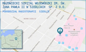 PODODDZIAŁ RADIOTERAPII - MAZOWIECKI SZPITAL WOJEWÓDZKI IM. ŚW. JANA PAWŁA II W SIEDLCACH  SP. Z O.O. - PONIATOWSKIEGO 26,  SIEDLCE