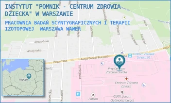 PRACOWNIA BADAŃ SCYNTYGRAFICZNYCH I TERAPII IZOTOPOWEJ - INSTYTUT "POMNIK - CENTRUM ZDROWIA DZIECKA" - ALEJA DZIECI POLSKICH 20,  WARSZAWA WAWER