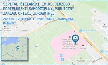 ZAKŁAD IZOTOPÓW I TYREOLOGII - SZPITAL BIELAŃSKI IM.KS.JERZEGO POPIEŁUSZKI SAMODZIELNY PUBLICZNY ZAKŁAD OPIEKI ZDROWOTNEJ - CEGŁOWSKA 80,  WARSZAWA BIELANY