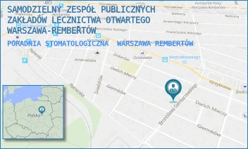 PORADNIA STOMATOLOGICZNA - SAMODZIELNY ZESPÓŁ PUBLICZNYCH ZAKŁADÓW LECZNICTWA OTWARTEGO WARSZAWA-REMBERTÓW - DWÓCH MIECZY 22A,  WARSZAWA REMBERTÓW